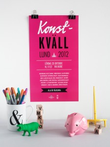 Konstkvällen, gallerinatt, annagrafiskform, anna nilsson, malmö, illusrtation, koncept, grafisk design, trycksak, affisch