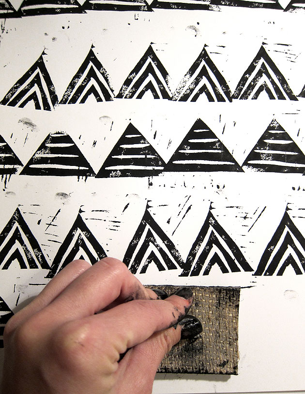 linolium, tryck, illustration, trianglar, triangel, anna nilsson