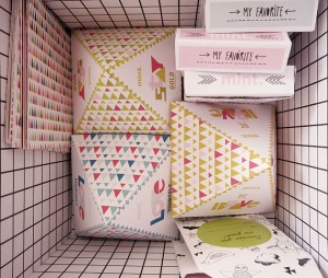 förpackningar, mönster, triangel, form, grafisk design, formgivning, mint,