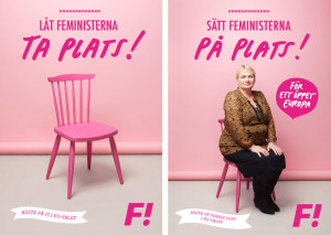Bilder från kampanjen för Feministiskt Initiativ